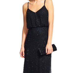 Adriana Papell Black beaded gown